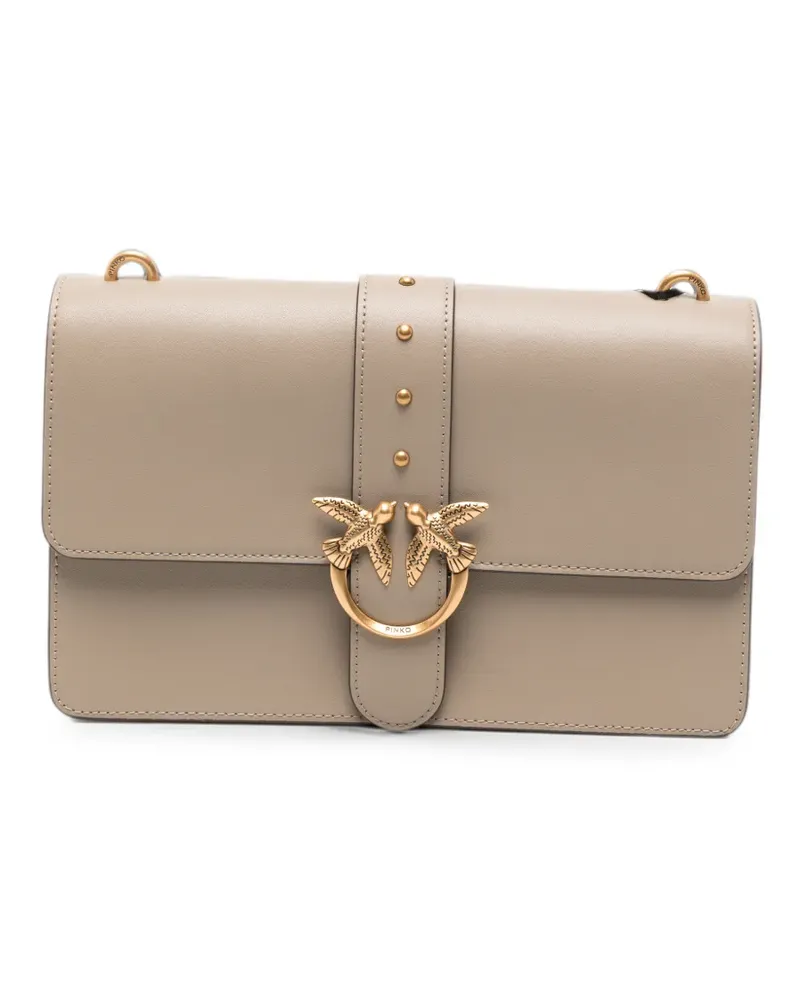 Pinko small Love One leather crossbody bag - Nude Nude