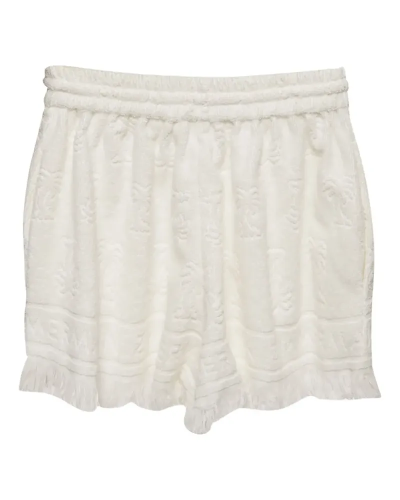 Zimmermann Shorts mit Palmen-Fransen - Weiß Weiß
