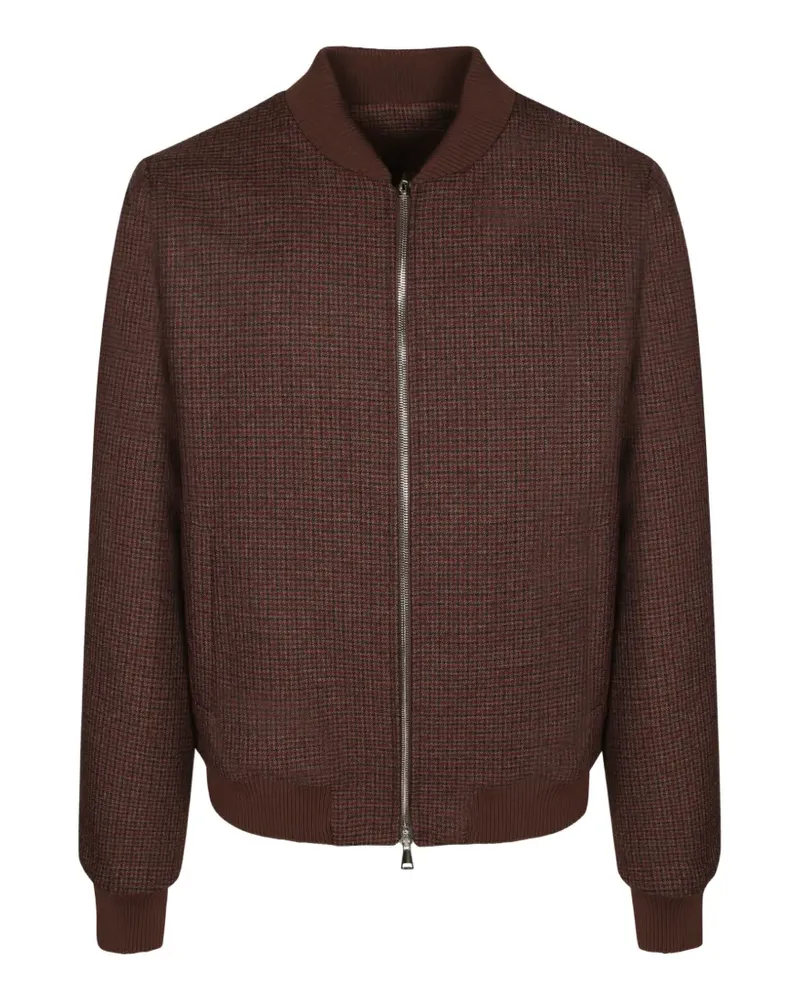 Costumein Brett check-pattern bomber jacket - Braun Braun