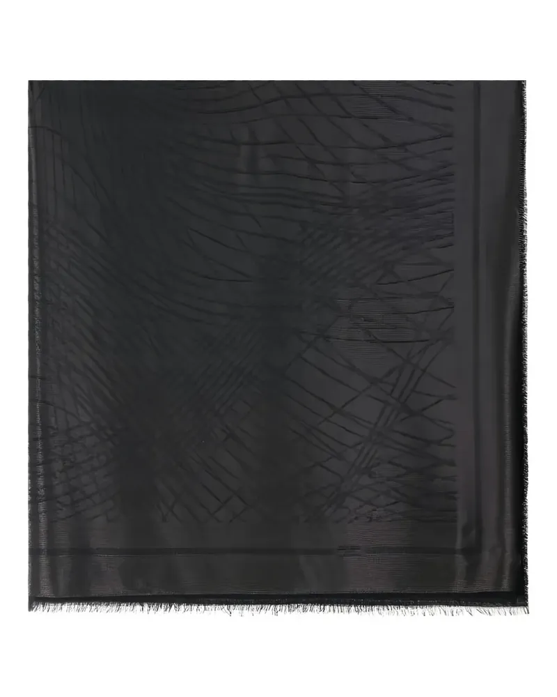 Elisabetta Franchi abstract-print frayed scarf - Schwarz Schwarz