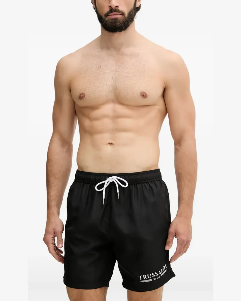 Trussardi logo-print drawstring swim shorts - Schwarz Schwarz