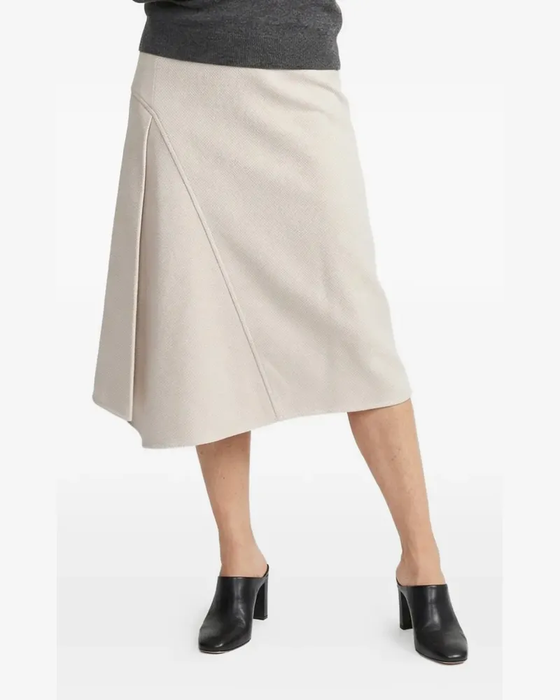 Brunello Cucinelli panelled asymmetric skirt - Nude Nude