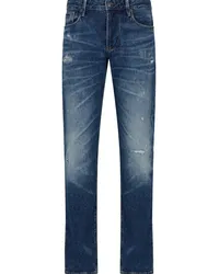 Emporio Armani Schmale J06 Jeans im Distressed-Look Blau