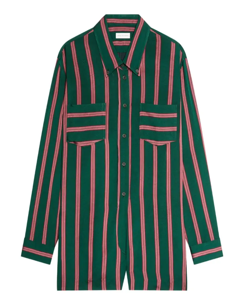 Dries van Noten striped pocket playsuit - Grün Grün
