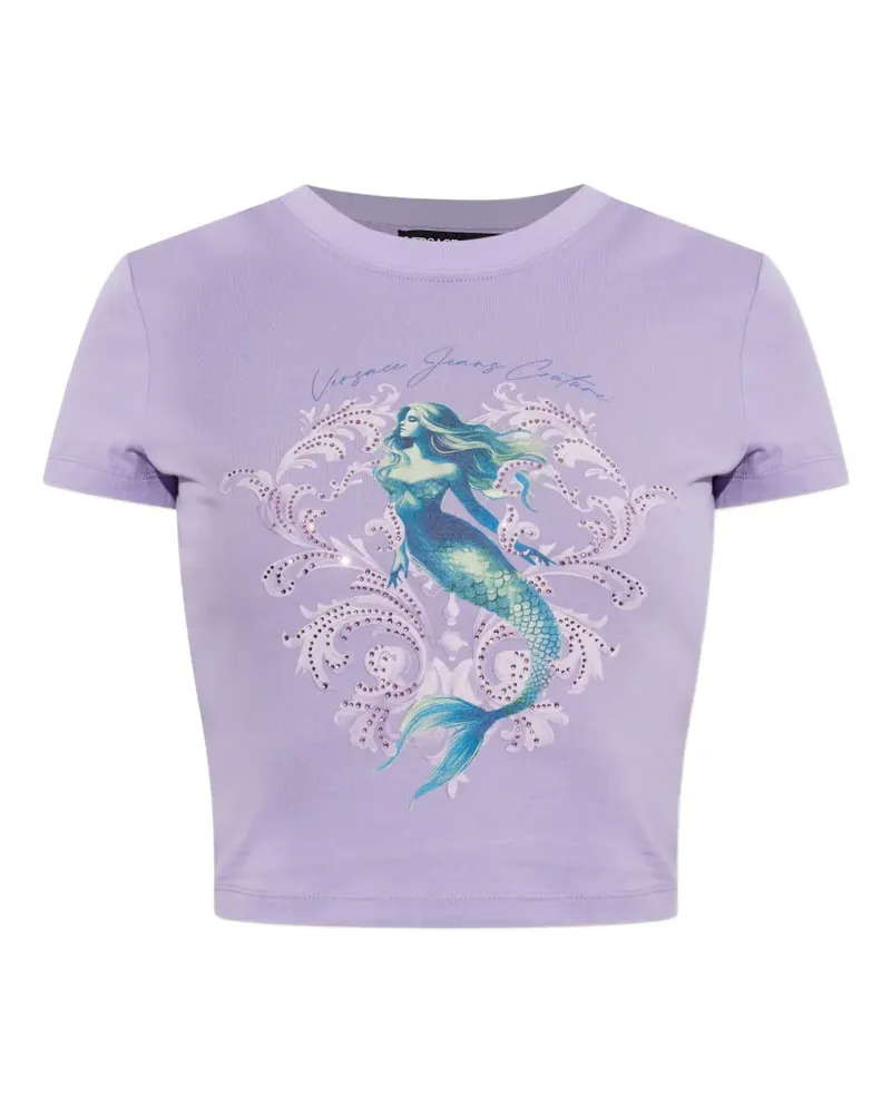 Versace Jeans embellished graphic T-shirt - Violett Violett
