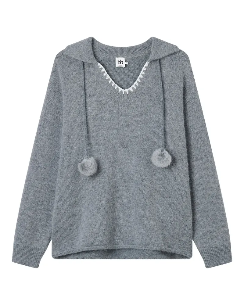 b+ab Pullover mit Pompons - Grau Grau