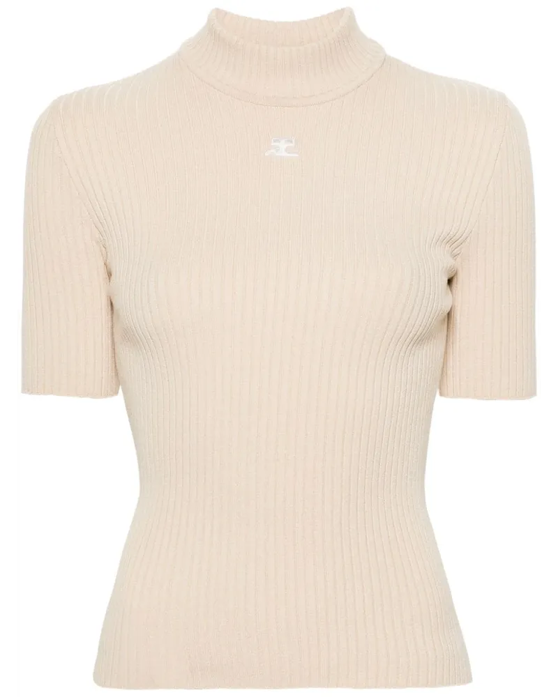 Courrèges Geripptes Reedition Oberteil - Nude Nude
