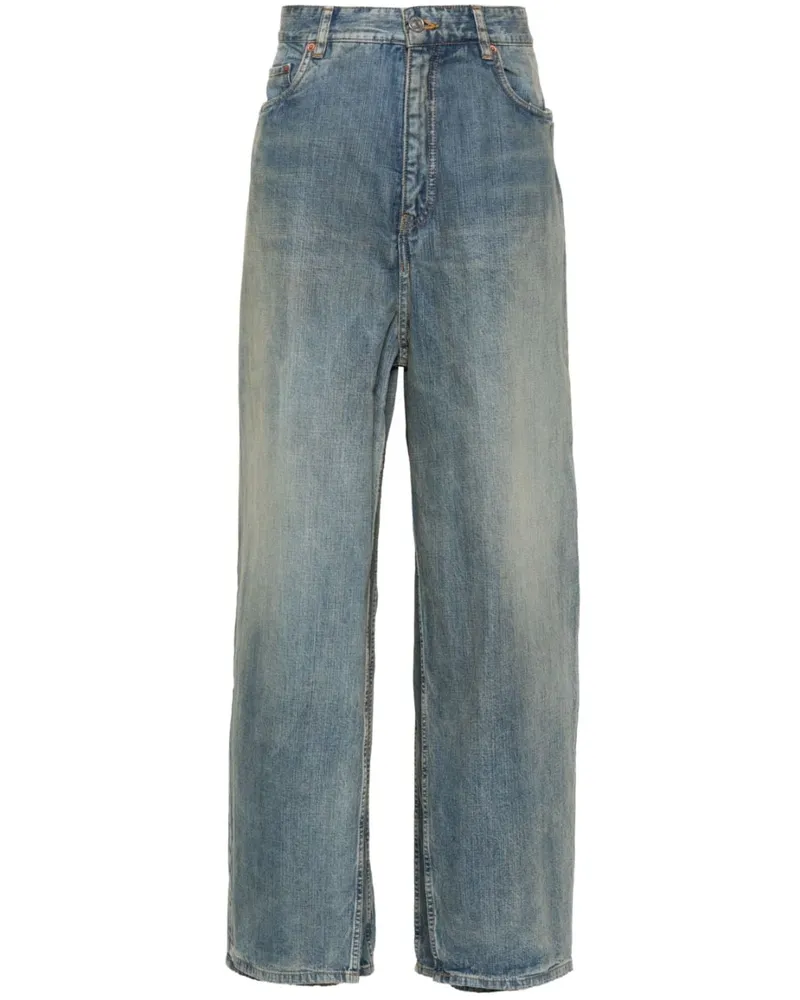 Balenciaga Halbhohe Baggy-Jeans Blau