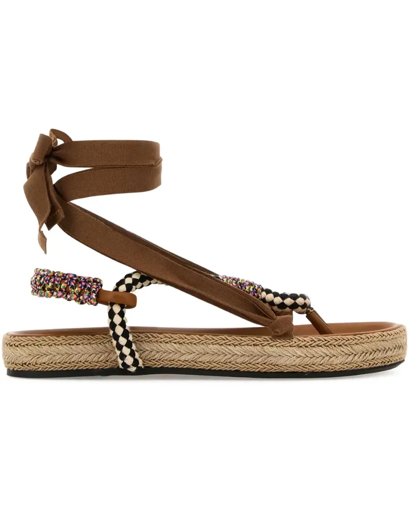 Isabel Marant Gypsa Espadrille-Sandalen mit Perlenriemen - Braun Braun