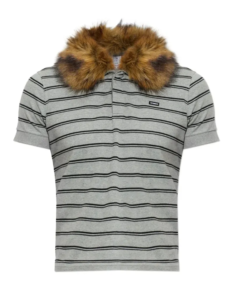 VETEMENTS striped detachable-collar polo shirt - Grau Grau