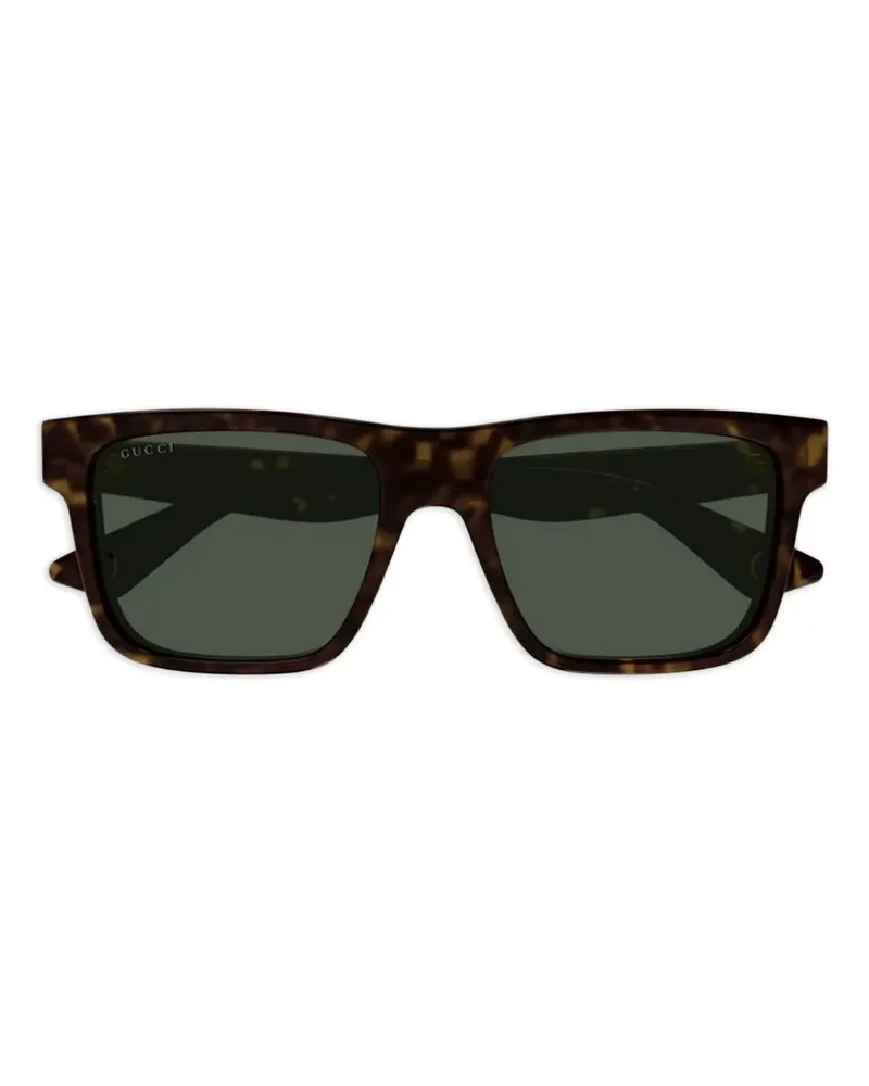 Gucci Eckige Sonnenbrille in Schildpattoptik - Braun Braun