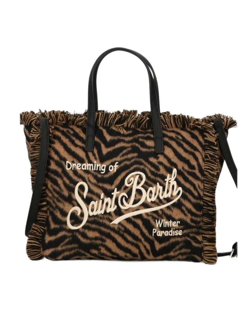 MC2 Saint Barth tiger-print fringed tote bag - Braun Braun
