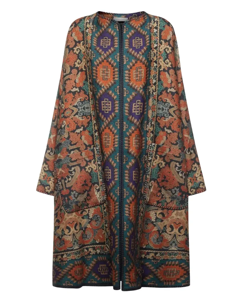 Pierre-Louis Mascia Mantel mit Tapisserie-Muster - Braun Braun