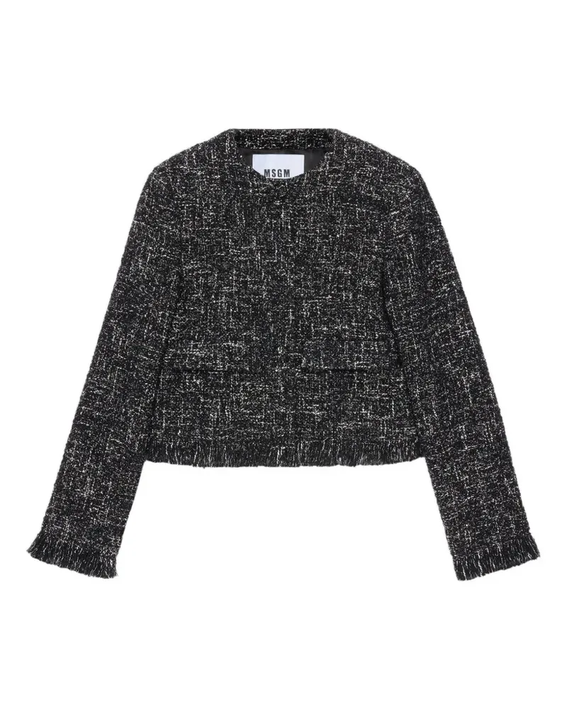 MSGM frayed bouclé jacket - Schwarz Schwarz