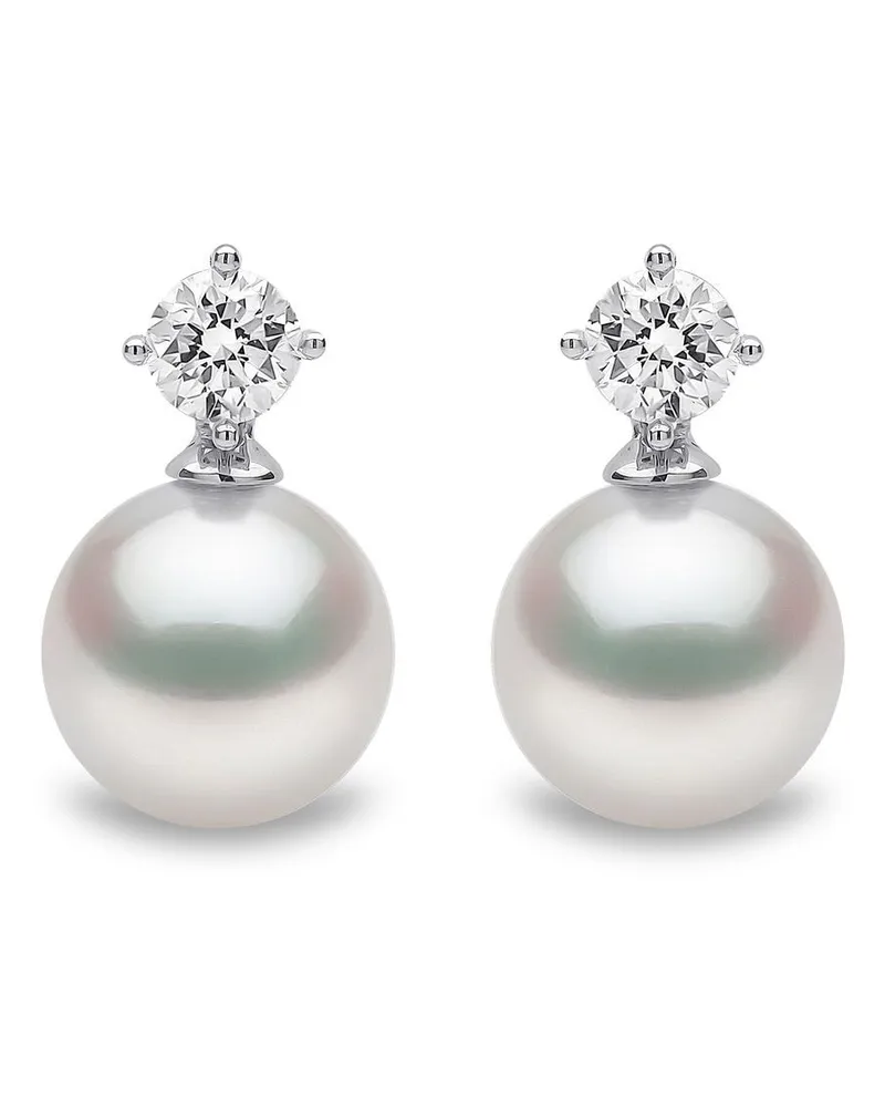 YOKO London 18kt Weißgoldohrringe mit Akoya-Perle - Silber Silber