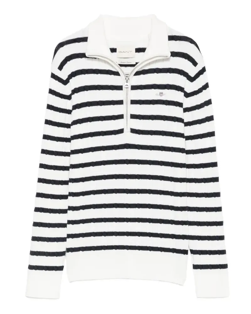 Gant striped cable-knit sweater - Weiß Weiß