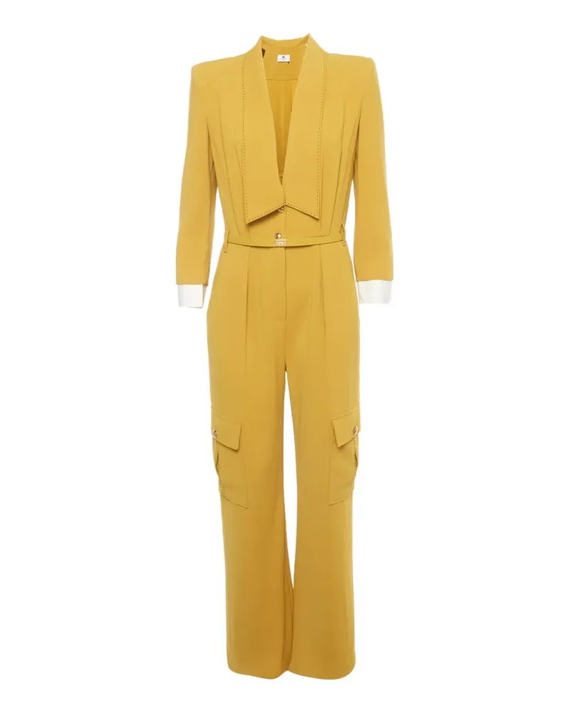 Elisabetta Franchi Jumpsuit mit Gürtel - Gelb Gelb