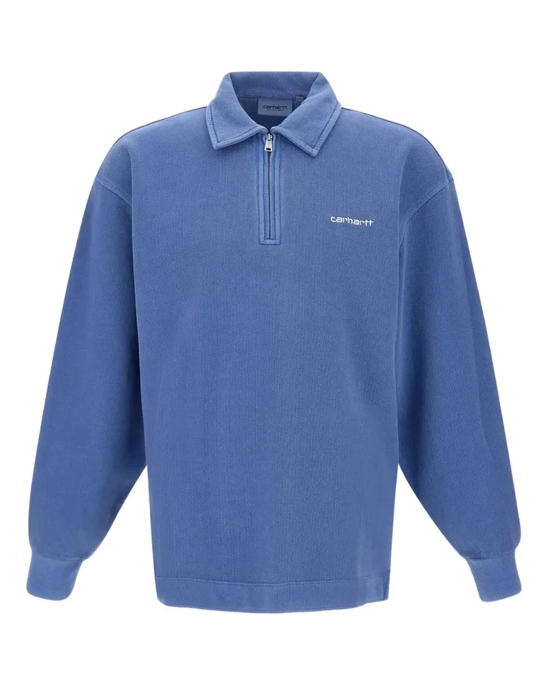 Carhartt WIP Poloshirt mit kurzem Reißverschluss - Blau Blau