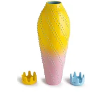 Strukturierte Vase aus Keramik - Gelb