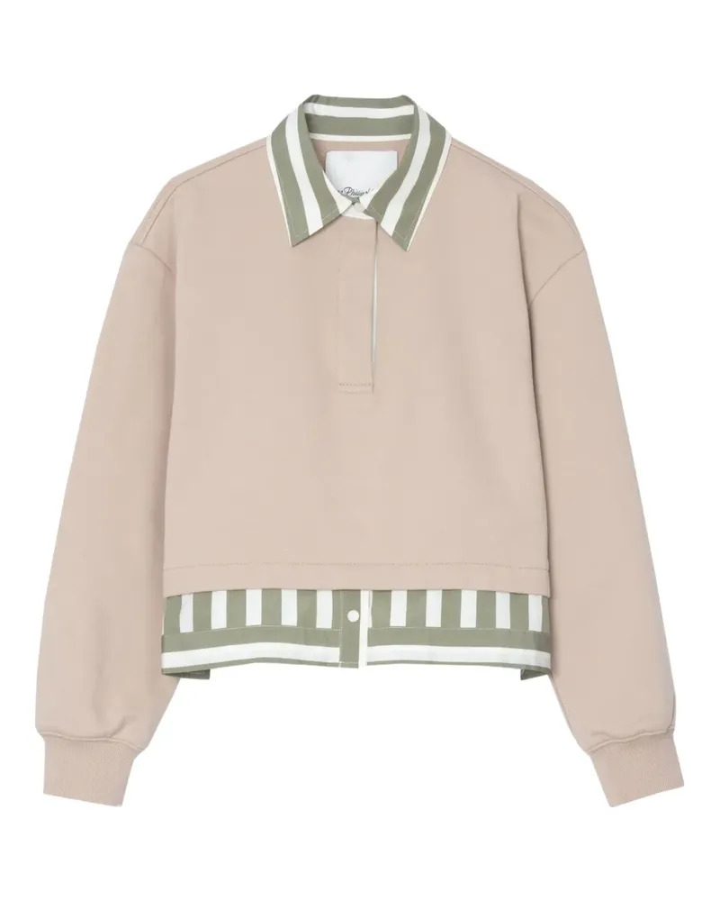 3.1 phillip lim Gestreiftes Oberteil mit Polokragen - Nude Nude