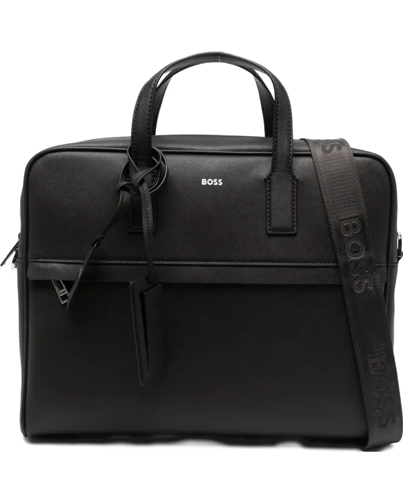 HUGO BOSS foil-print briefcase - Braun Braun
