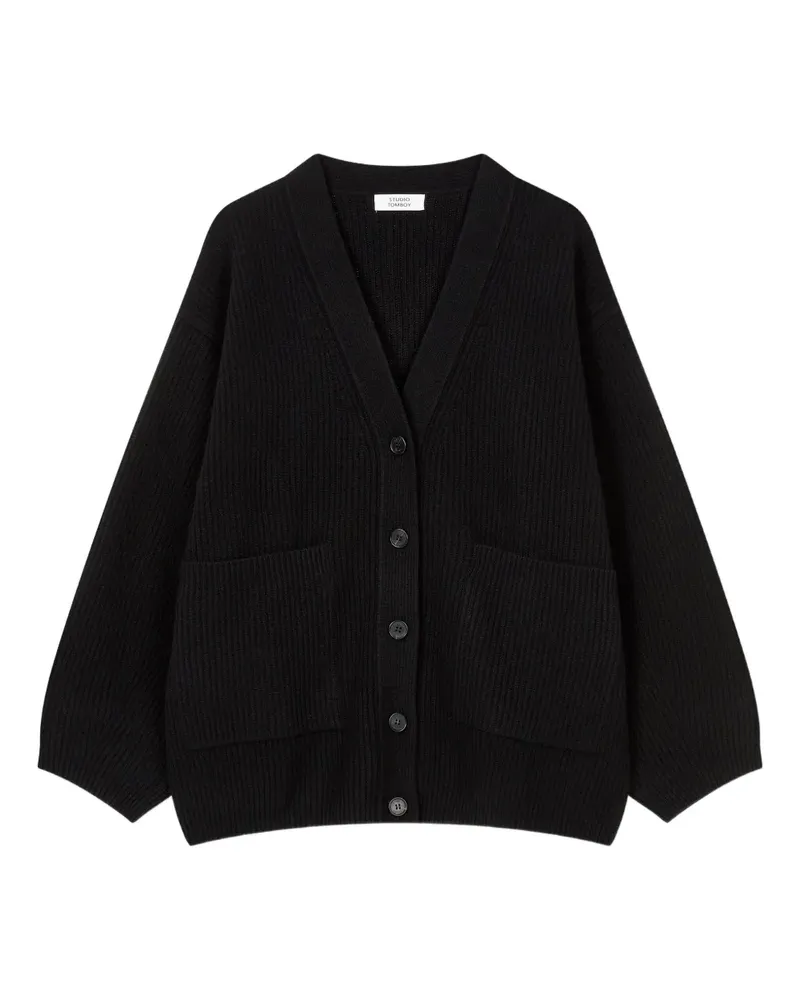 STUDIO TOMBOY Gerippter Cardigan - Schwarz Schwarz