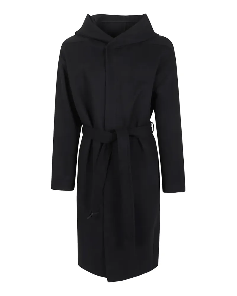 Rick Owens hooded belted coat - Schwarz Schwarz