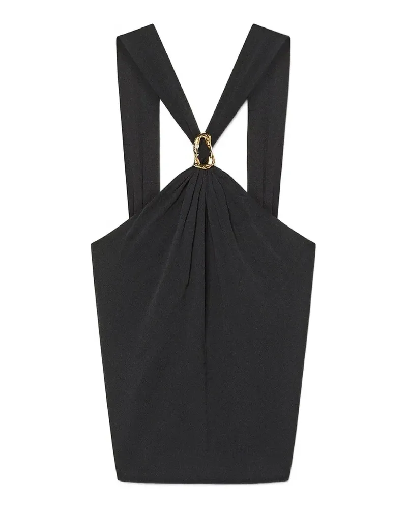 forte_forte buckle-detail crepe top - Schwarz Schwarz
