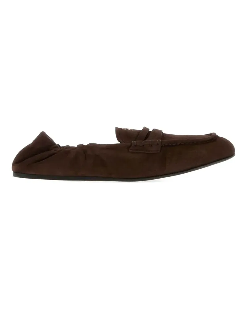 Miu Miu elasticated suede loafers - Braun Braun