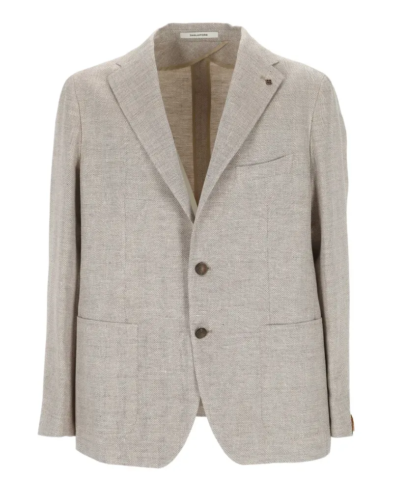 Tagliatore herringbone-weave blazer - Nude Nude