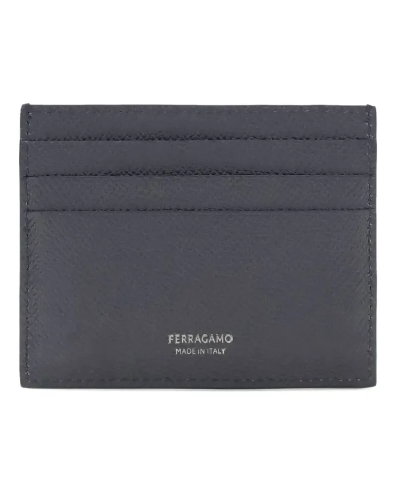 Ferragamo Gancini Kartenetui aus strukturiertem Leder - Blau Blau