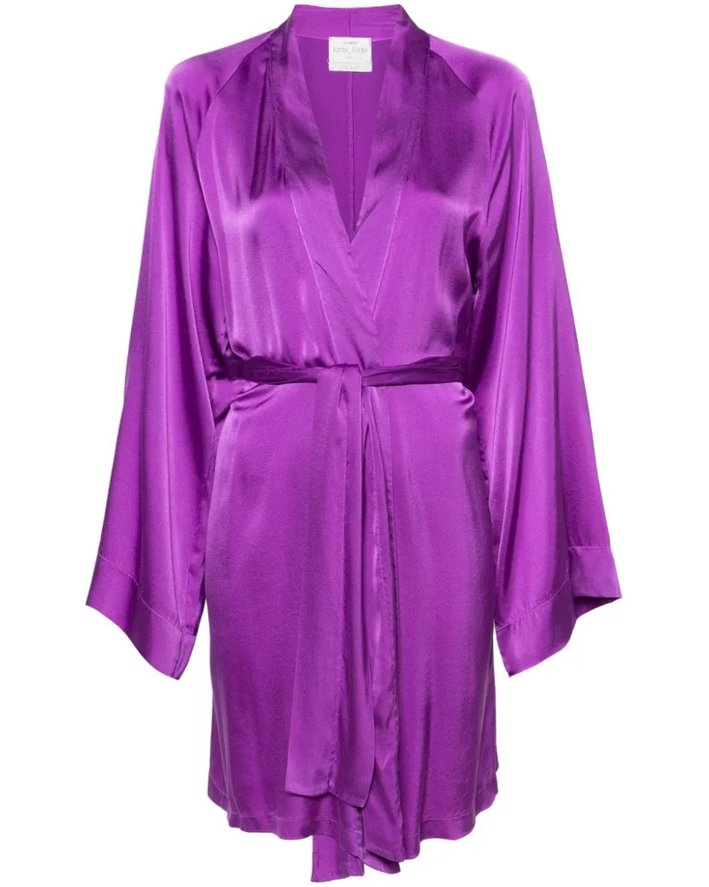 forte_forte Satinmantel mit V-Ausschnitt - Violett Violett