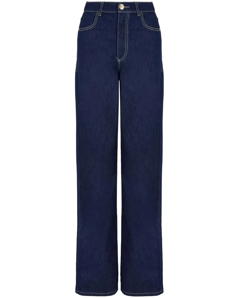 Emporio Armani Straight-Leg-Jeans mit hohem Bund - Blau Blau