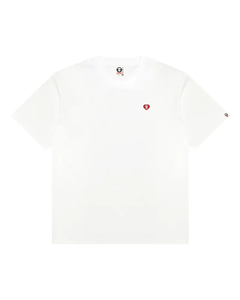 BAPE T-Shirt mit Herz-Motiv - Weiß Weiß