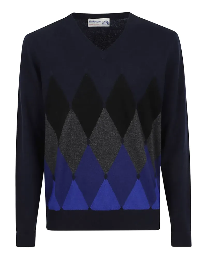 Ballantyne argyle-pattern V-neck sweater - Blau Blau