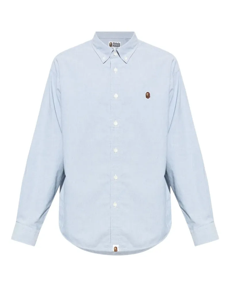 BAPE Hemd mit Logo-Stickerei - Blau Blau