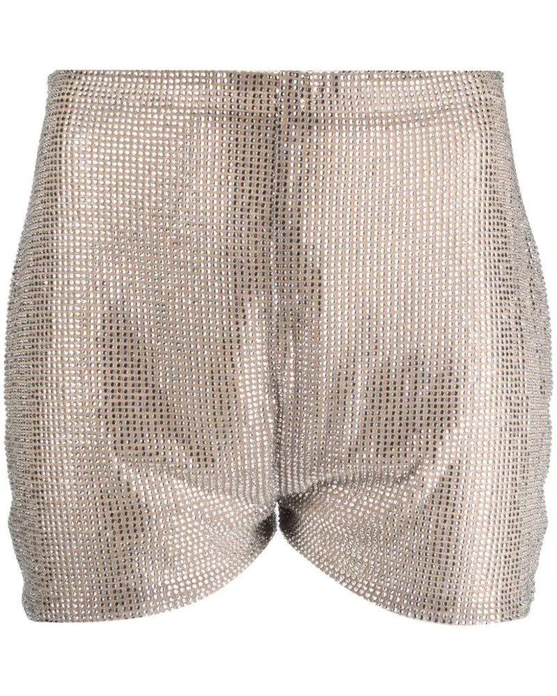 Giuseppe di Morabito High-Waist-Shorts mit Strass - Silber Silber
