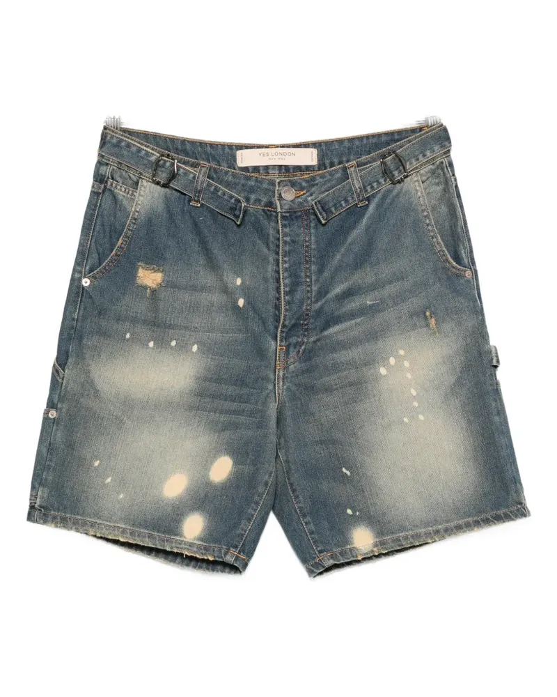 Yes London distressed bleached shorts - Blau Blau
