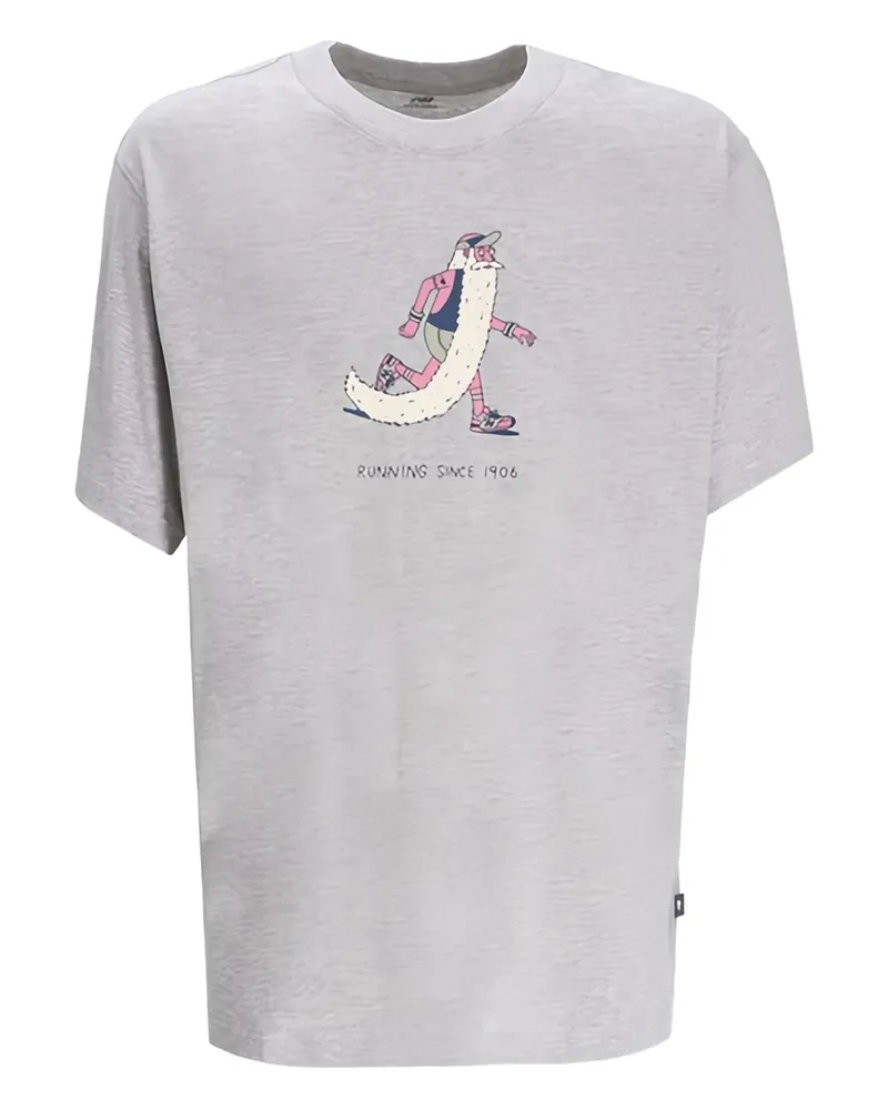New Balance T-Shirt mit grafischem Print - Grau Grau