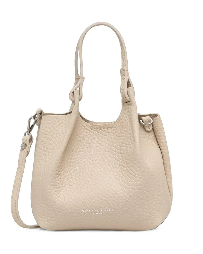 Gianni Chiarini Dua Schultertasche aus gekörntem Leder - Nude Nude