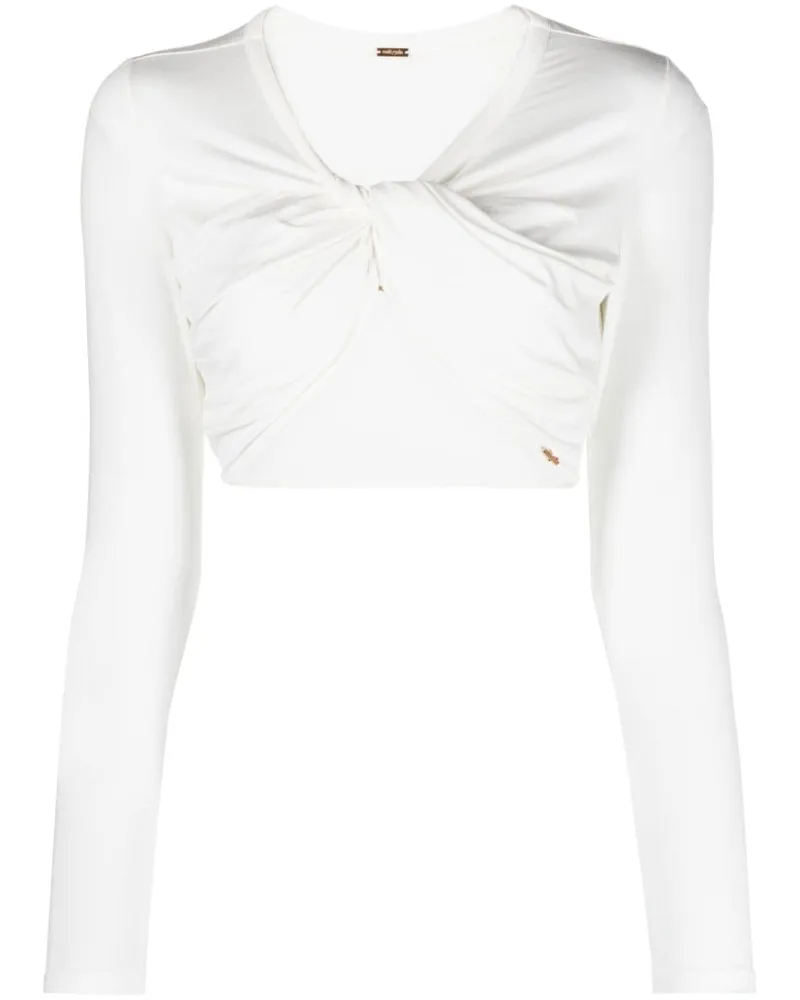 Cult Gaia Drapiertes Avani Cropped-Top Weiß