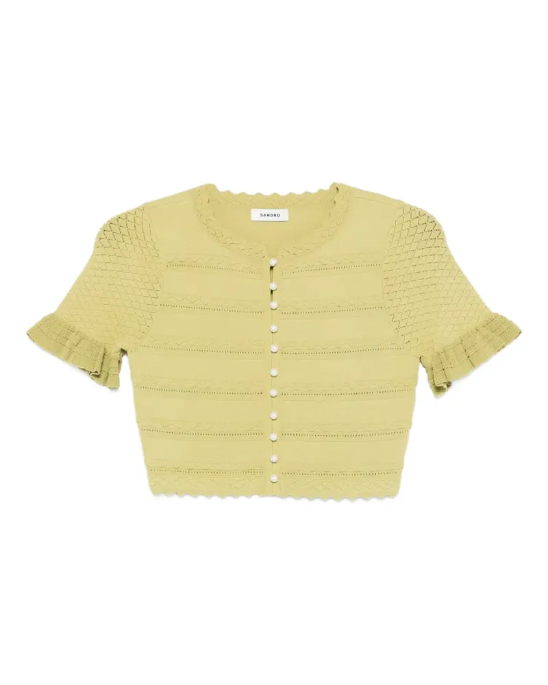 Sandro T-Shirt mit Perlen - Grün Grün