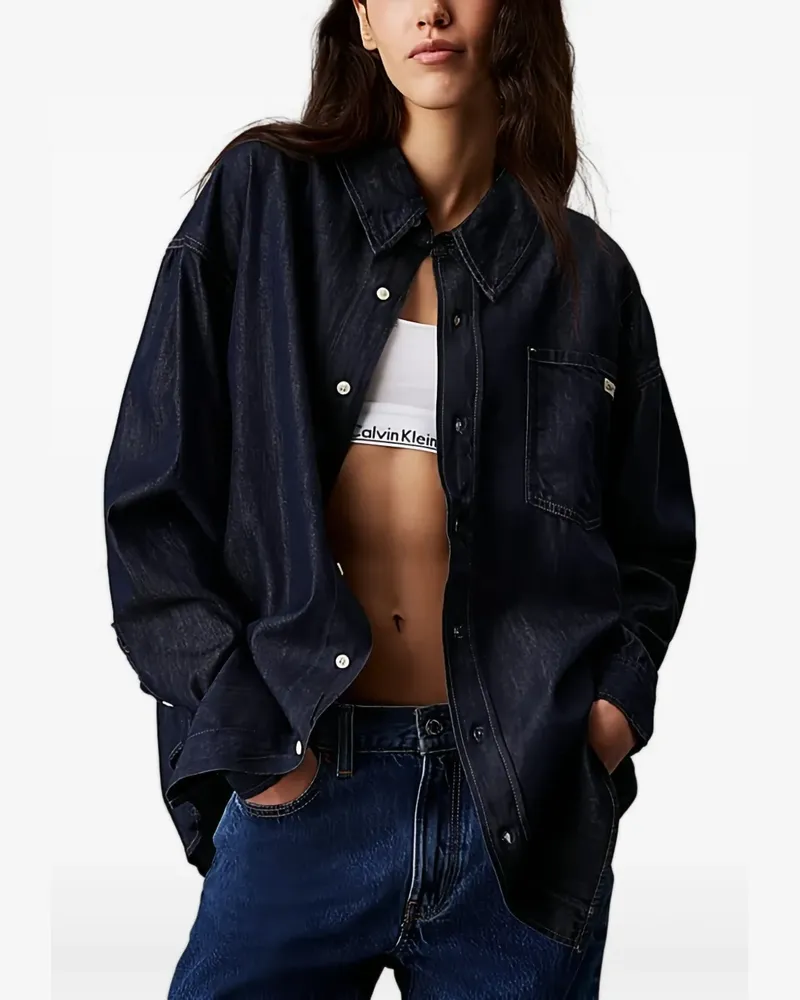 Calvin Klein Jeanshemd im Oversized-Look - Blau Blau