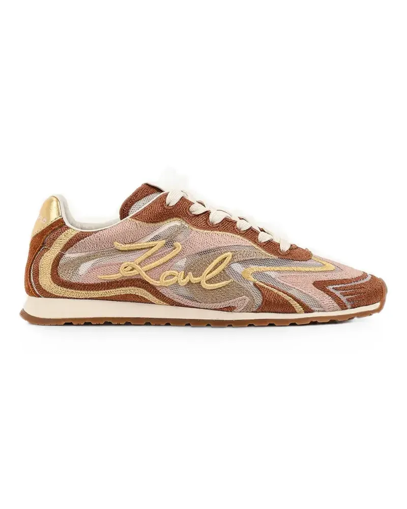 Karl Lagerfeld logo-embroidered sneakers - Braun Braun