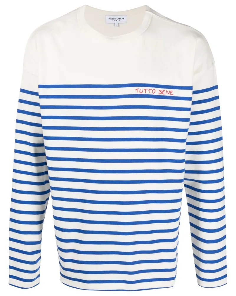 Maison Labiche Gestreiftes Langarmshirt Blau