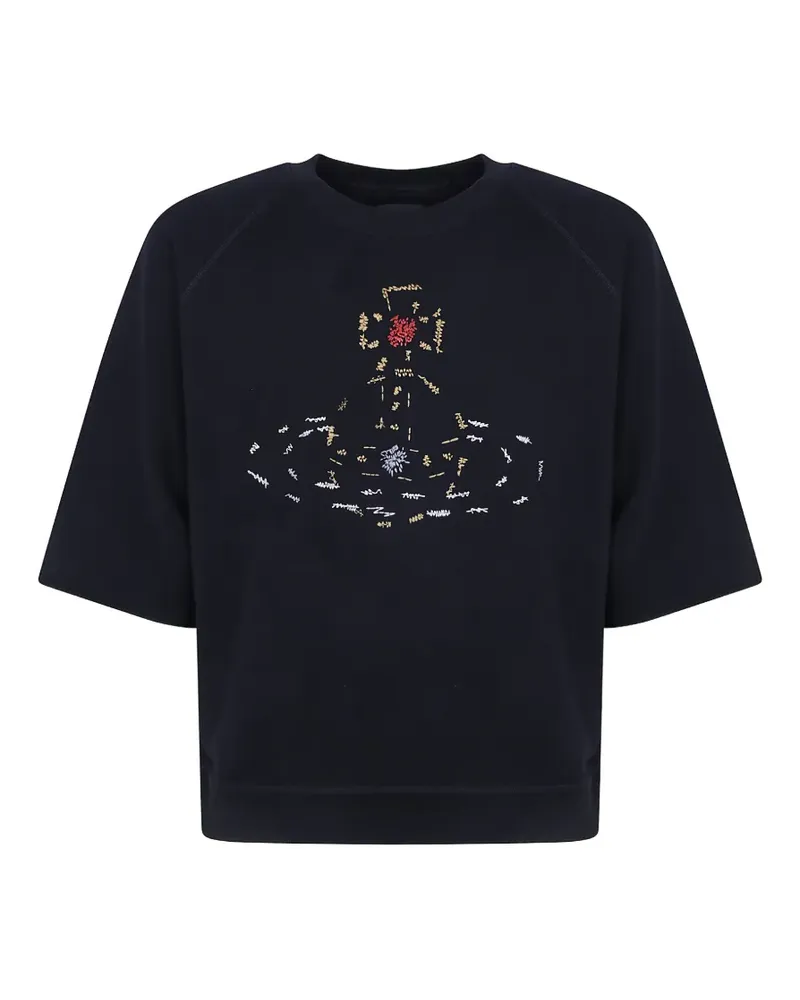 Vivienne Westwood T-Shirt mit Orb-Stickerei - Schwarz Schwarz