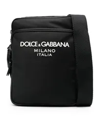 Dolce & Gabbana Kuriertasche mit Logo Schwarz