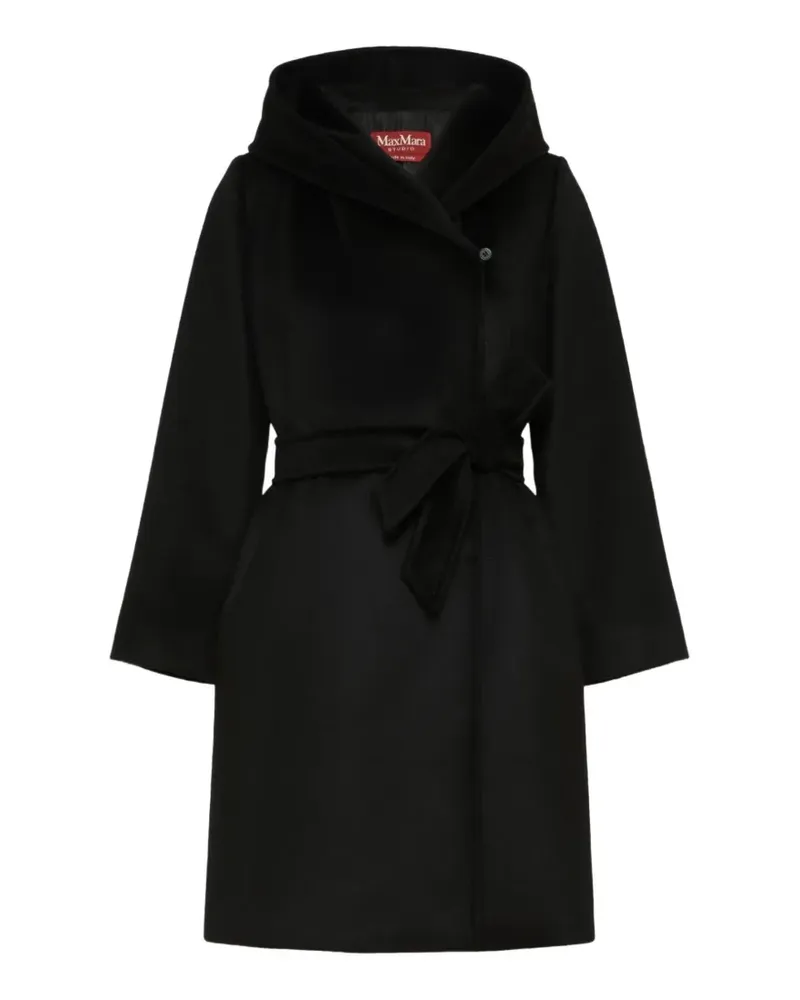 Max Mara belted hooded coat - Schwarz Schwarz