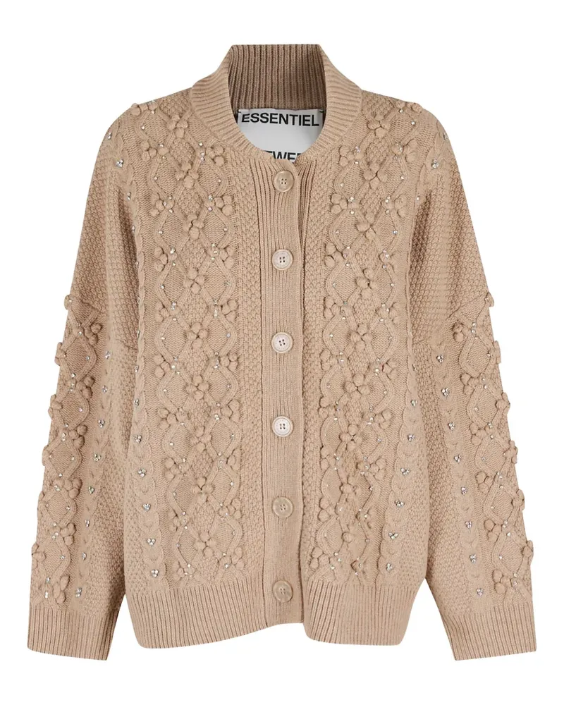 Essentiel Cardigan mit verzierten Knöpfen - Nude Nude