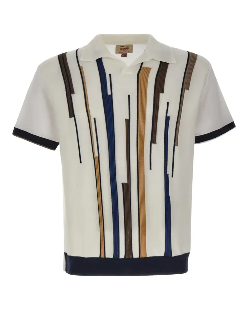 BOB jacquard-insert polo-collar T-shirt - Weiß Weiß